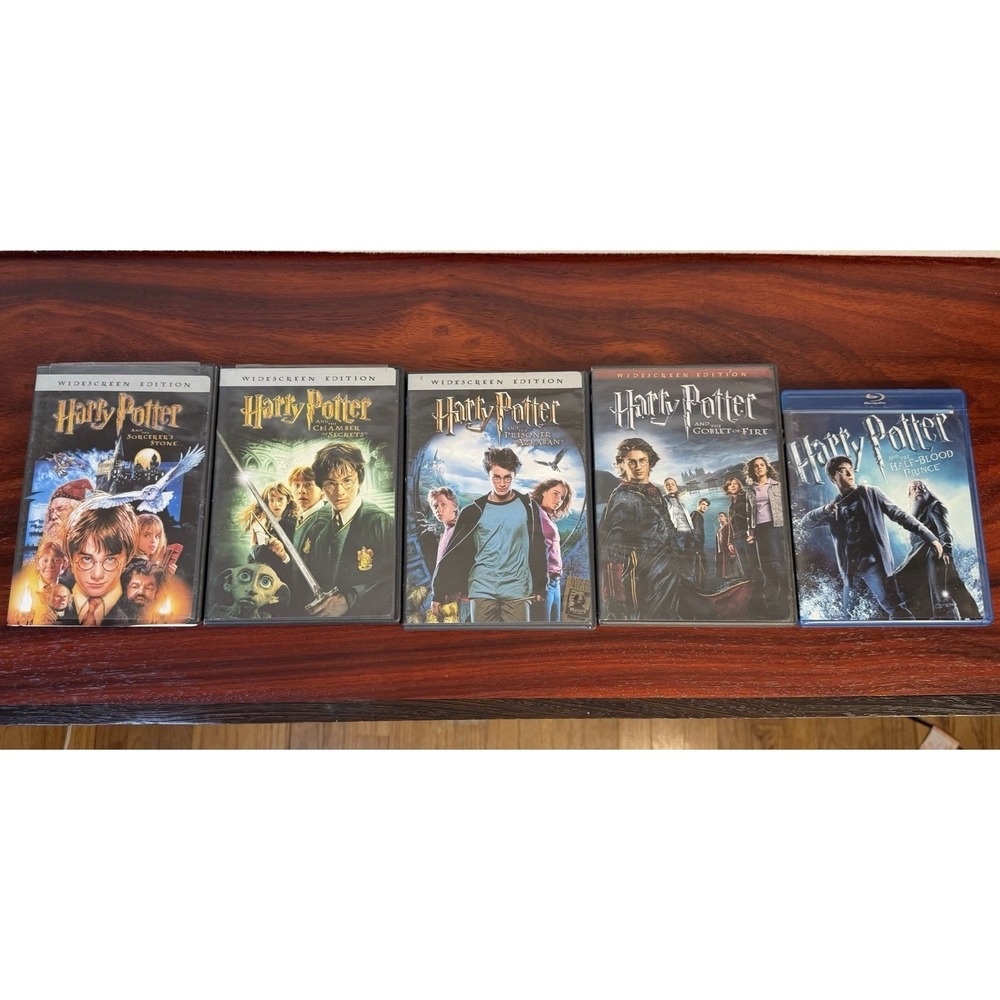 Harry Potter Widescreen DVD Lot + Half-Blood Prince & Deathly Hallows Blu-ray